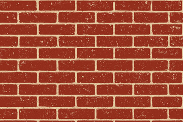Obraz premium Rustic Brick Wall. Bold brick wall in a deep red tone vector illustration with weathered details, gritty and rustic composition,