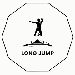 Leaping to Victory: An illustrative representation of an athlete in mid-air during a long jump competition.