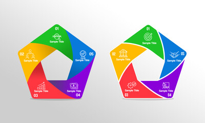 5 step infographic vector with business illustration icons, suitable for business presentation templates. infographic 5. vector infographic template.