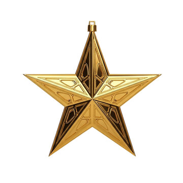 Ornate Golden Star Christmas Ornament with Intricate Design