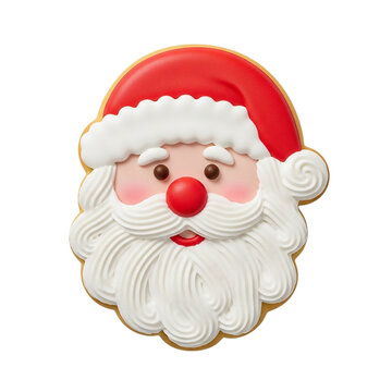 Christmas Santa Claus Cookie with Red Nose graphic