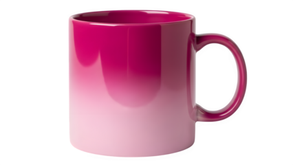 Pink gradient coffee mug isolated on transparent background
