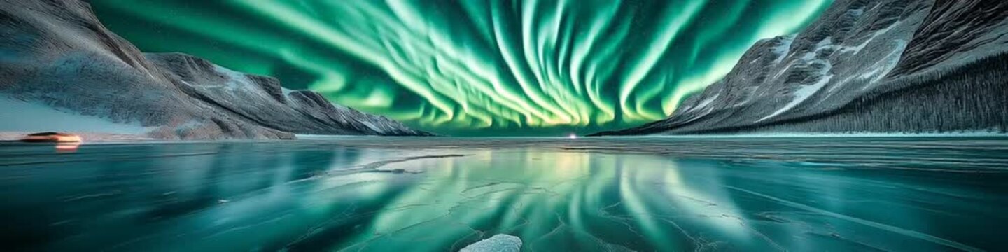 Northern Lights, natural, vibrant light display in the high-latitude night sky