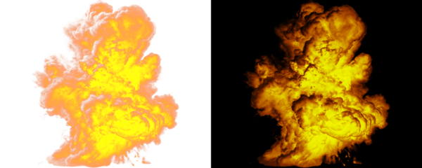 Dense Fire Explosion Puff With Realistic Shading And Natural Transparency Designed With Neutral Lighting For Professional Compositing Use Isolated On A Transparent Or White Background