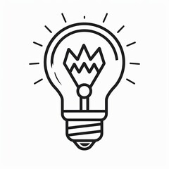 Minimalist light bulb line icon