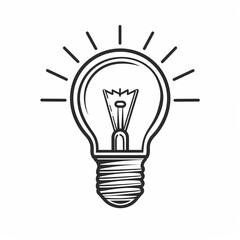 Minimalist light bulb line icon