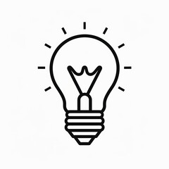 Minimalist light bulb line icon