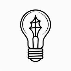 Minimalist light bulb line icon
