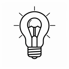 Minimalist light bulb line icon