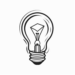Minimalist light bulb line icon