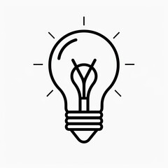 Minimalist light bulb line icon