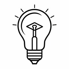 Minimalist light bulb line icon