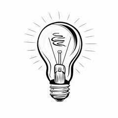 Minimalist light bulb line icon