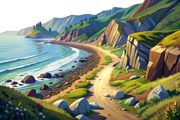 Lost Coast Trail follows a remote coastal path with rugged cliffs, rocky beaches, untouched wilderness, and dramatic ocean scenery far from crowded tourist routes © Evan