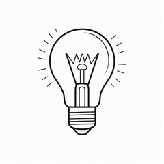 Minimalist light bulb line icon