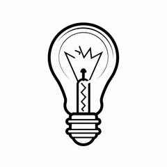 Minimalist light bulb line icon