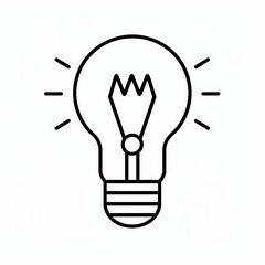 Minimalist light bulb line icon