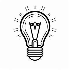 Minimalist light bulb line icon