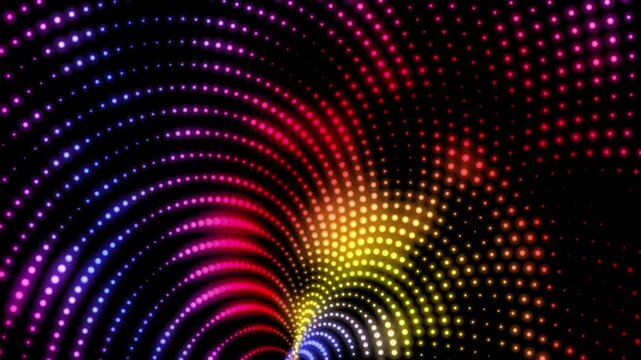 flashing colored neon dots. Digital data concept. 4K resolution video