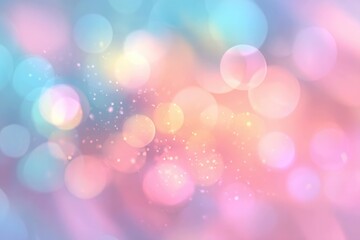 Fototapeta premium Soft Pastel Bokeh Background with Dreamy Pink and Blue Glow, Abstract Holographic Light