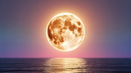 Full moon over calm waters