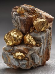 Gleaming gold nuggets, rich texture, precious metal detail - metal jewelry detailed textured