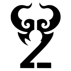 Silhouette number two with horns