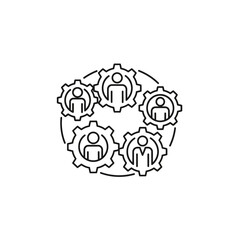 Obraz premium Teamwork Cogwheels Team Collaboration Icon.