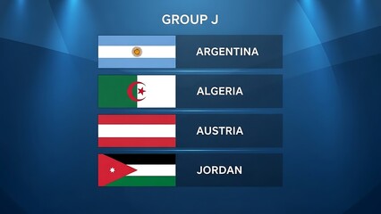 Group J Football Tournament Teams Graphic