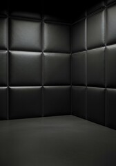 Obraz premium Monochromatic room with quilted panels, an evocative and unique space
