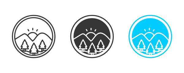 sunrise  icon set multiple style collection	