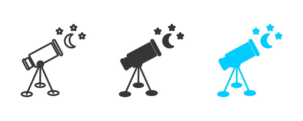  astronomy icon set multiple style collection	