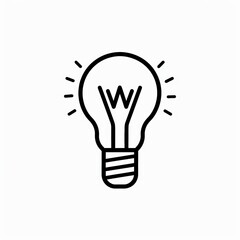 Minimalist light bulb line icon