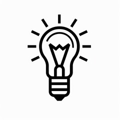 Minimalist light bulb line icon