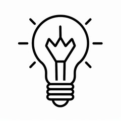 Fototapeta premium Minimalist light bulb line icon