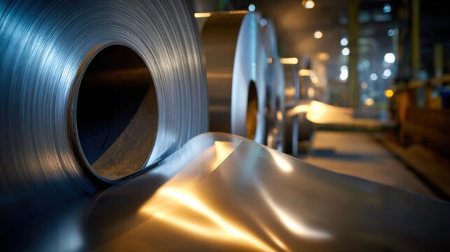 Industrial setting capturing titanium sheet metal shaping focusing on durability and thinness for specialized structural uses.