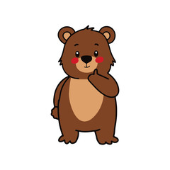 Fototapeta premium Thumb hand gesture bear activity illustration