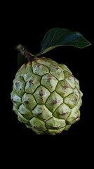 Fototapeta premium cherimoya isolated on black background