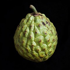 cherimoya isolated on black background