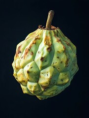 cherimoya isolated on black background