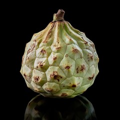 cherimoya isolated on black background