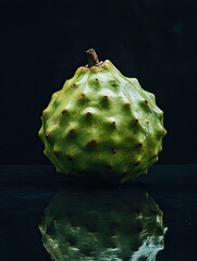 cherimoya isolated on black background
