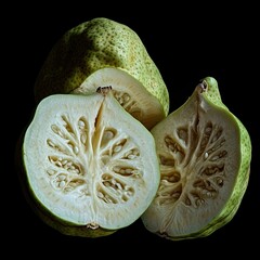 cherimoya isolated on black background
