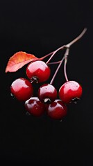 chokeberry isolated on black background