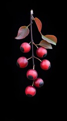 chokeberry isolated on black background