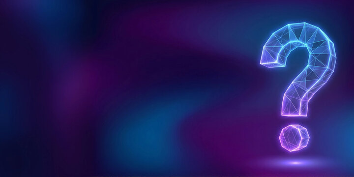 Digital illustration of a glowing question mark on a vibrant abstract background, symbolizing inquiry and uncertainty in modern technology contexts. FAQ background