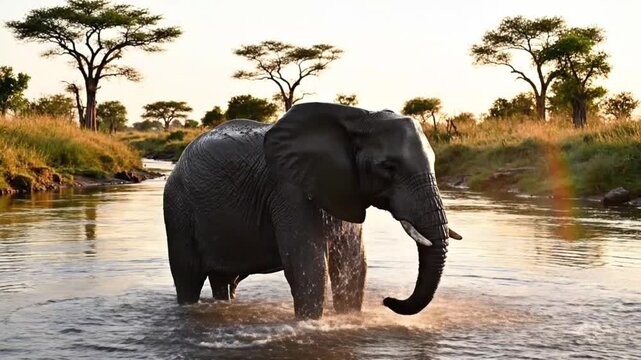 elephants in the water
