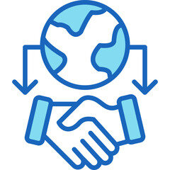 Obraz premium Global Mediation blue icon