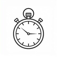 Obraz premium Simple Stopwatch Outline Icon with Black Stroke