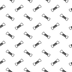 Hand drawn seamless pattern with cute dog bones. Vector pet background. 